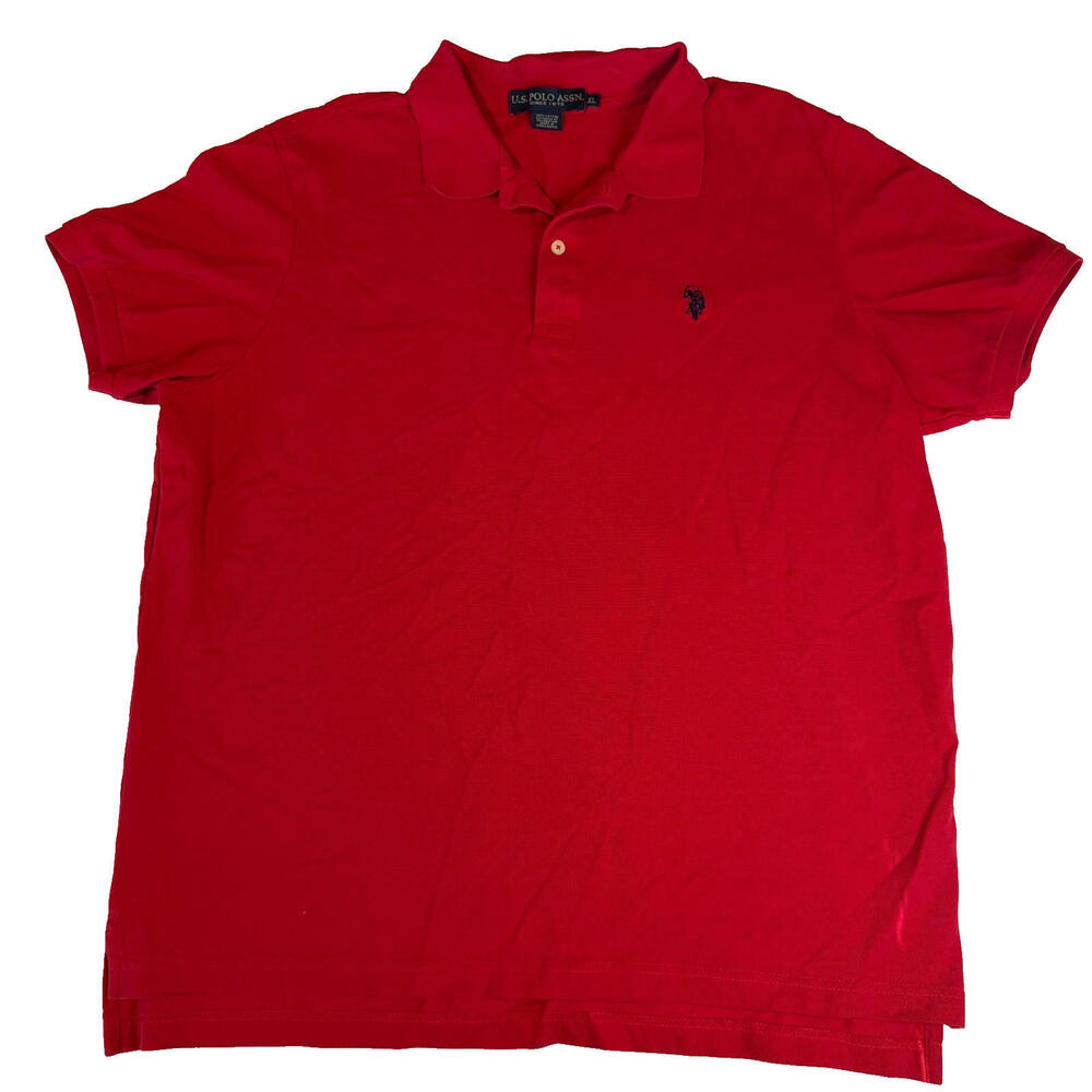 U.S. Polo Assn. Men’s Red Polo Shirt Size XL Short Sleeve Cotton Casual Top